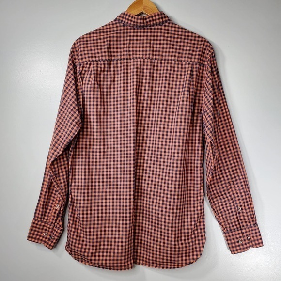 Tommy Bahama Long Sleeve Button Down Shirt Plaid Orange Blue Size Medium - Picture 2 of 8